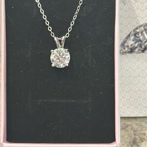 2ct Moissanite necklace 925 sterling silver pendant and chain